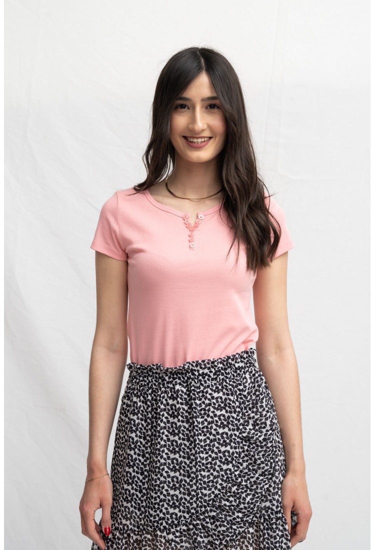 T-SHIRT SINGLE COLOR WITH BUTTONS 61016 T-SHIRT SINGLE COLOR WITH BUTTONS 61016