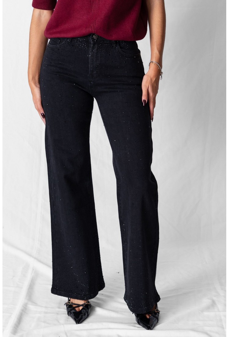 ΤΖΙΝ WIDE LEG ΜΕ ΣΤΡΑΣ 2286> ΤΖΙΝ WIDE LEG ΜΕ ΣΤΡΑΣ 2286