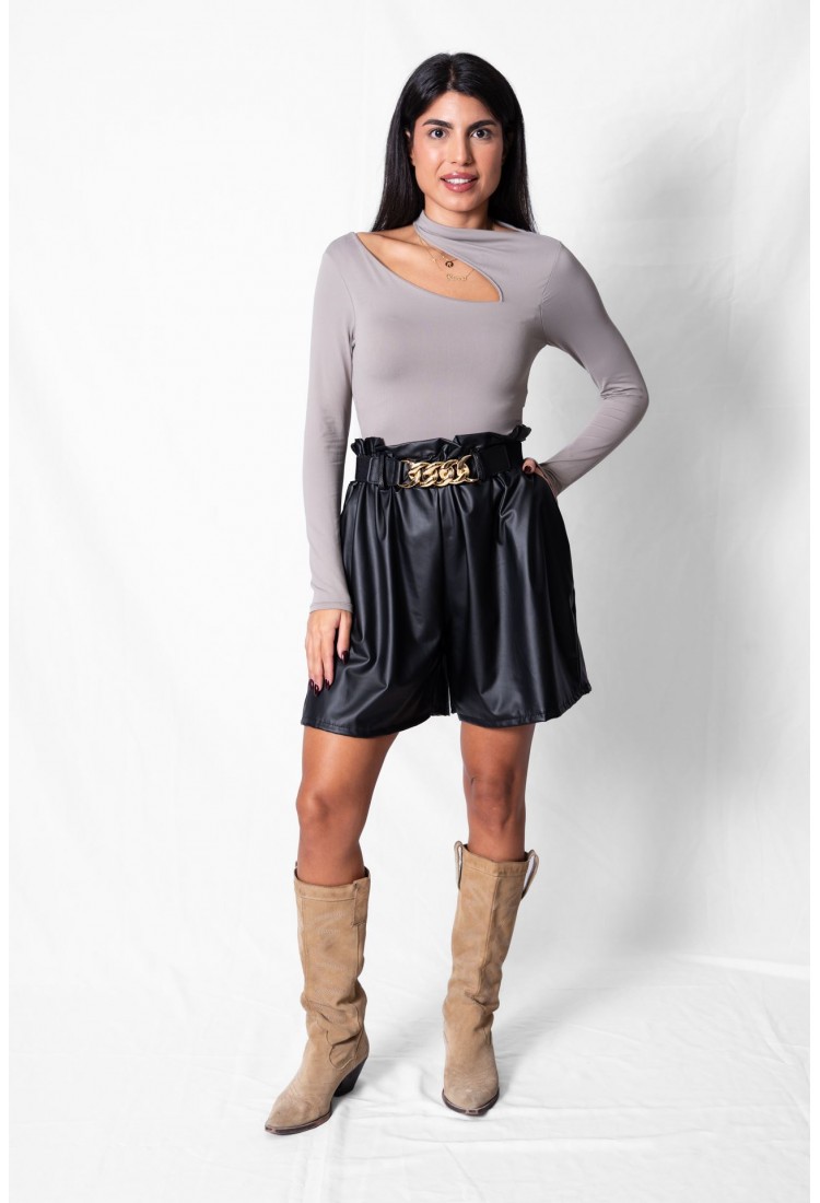 ΔΕΡΜΑΤΙΝΟ ΣΟΡΤΣ ΜΕ ΛΑΣΤΙΧΟ 6566