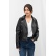 LEATHER JACKET WITH CLACK ON THE SIDE 63132