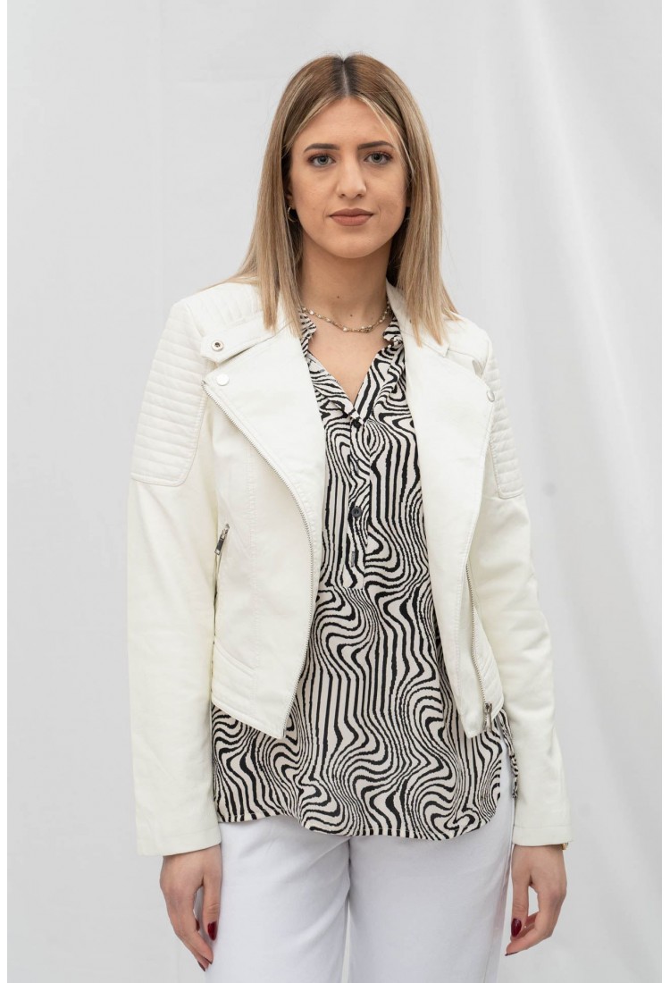 LEATHER JACKET WITH SIDE CLOCK 63153