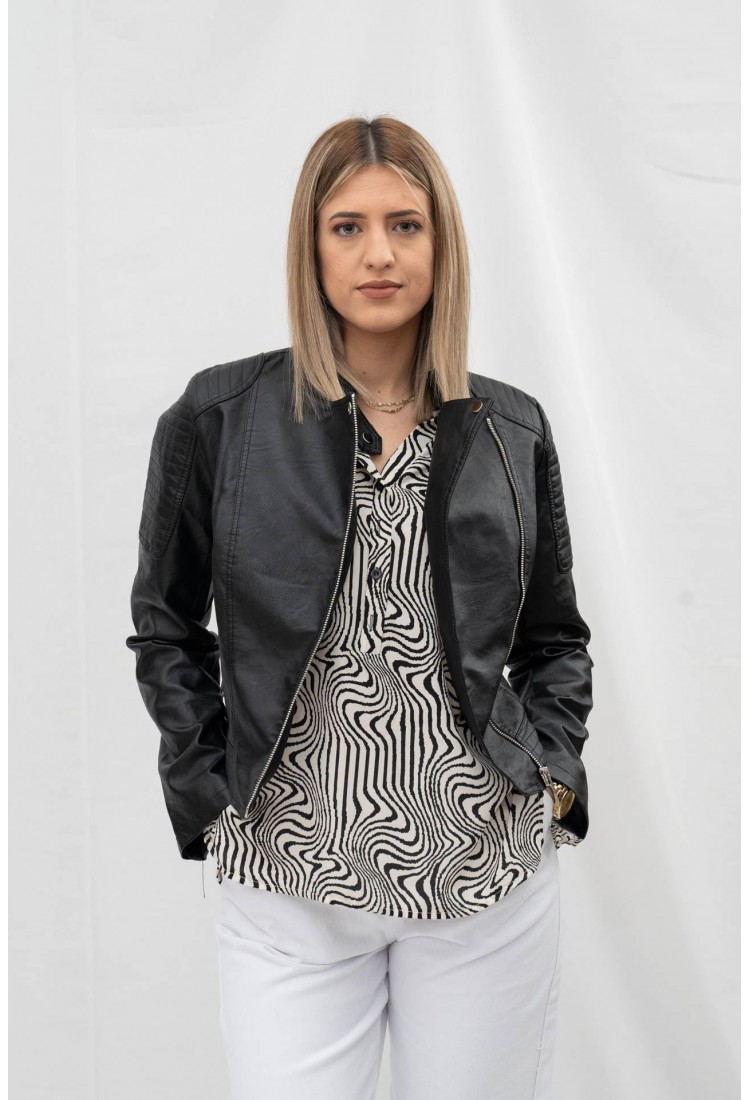 LEATHER JACKET WITH SIDE CLOCK 63153 LEATHER JACKET WITH SIDE CLOCK 63153