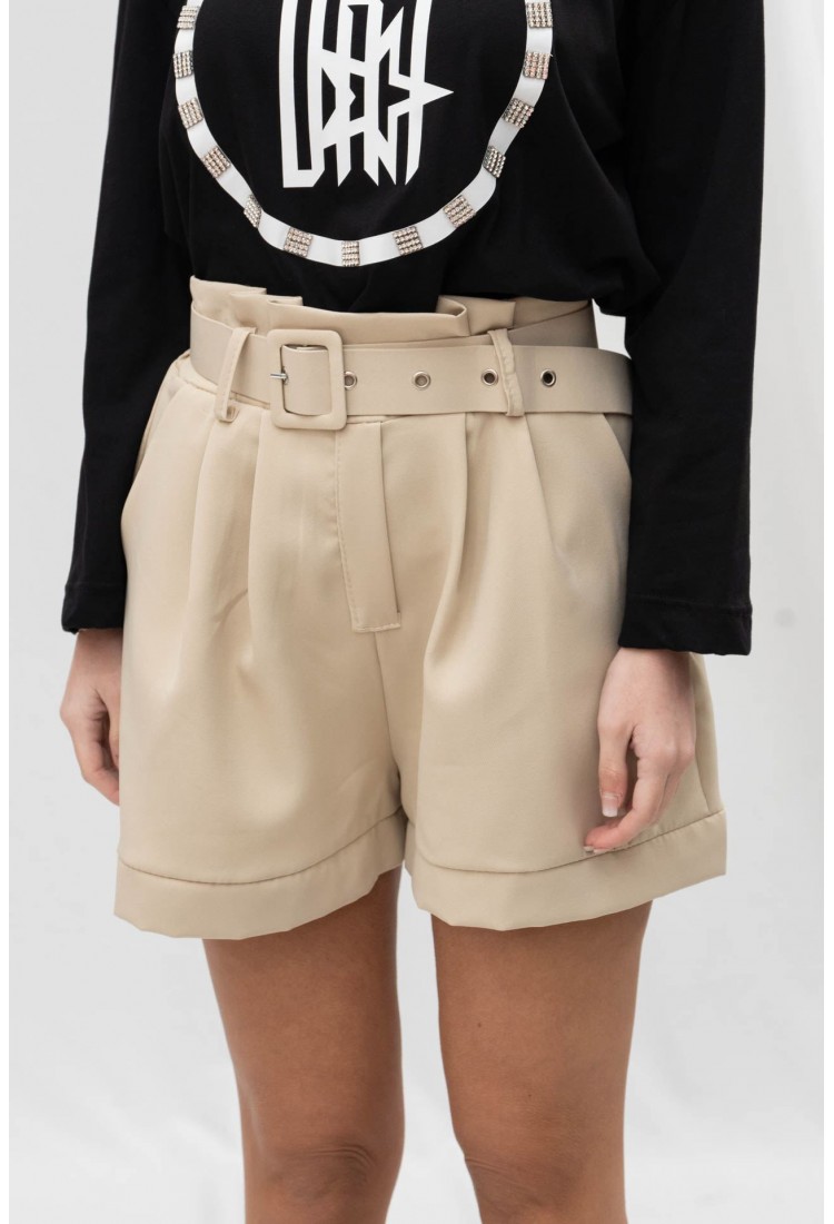 FABRIC SHORTS WITH BELT 17049