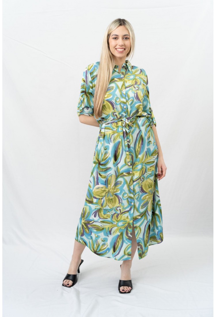 PRINTED DRESS WITH BUTTONS 113792