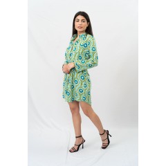 PRINTED DRESS WITH BUTTONS 113807
