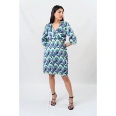 PRINTED DRESS WITH V NECK 148