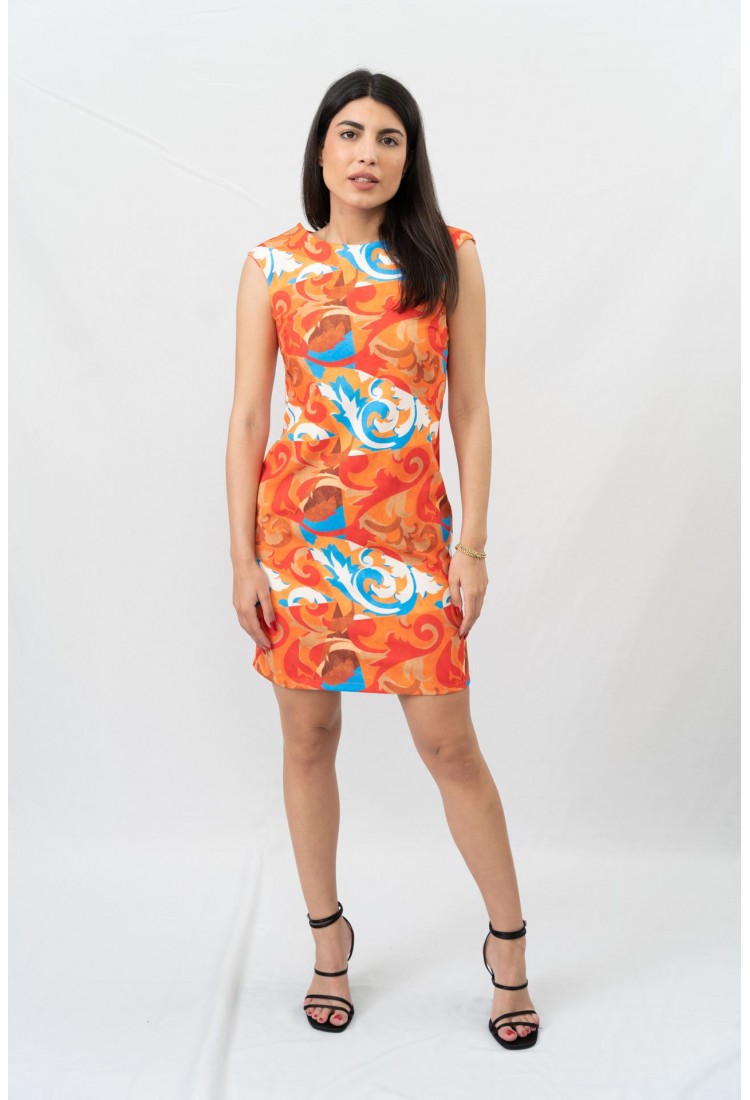 SLEEVELESS PRINTED DRESS 19277