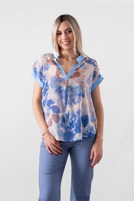 FLORAL V-NECK BLOUSE 881