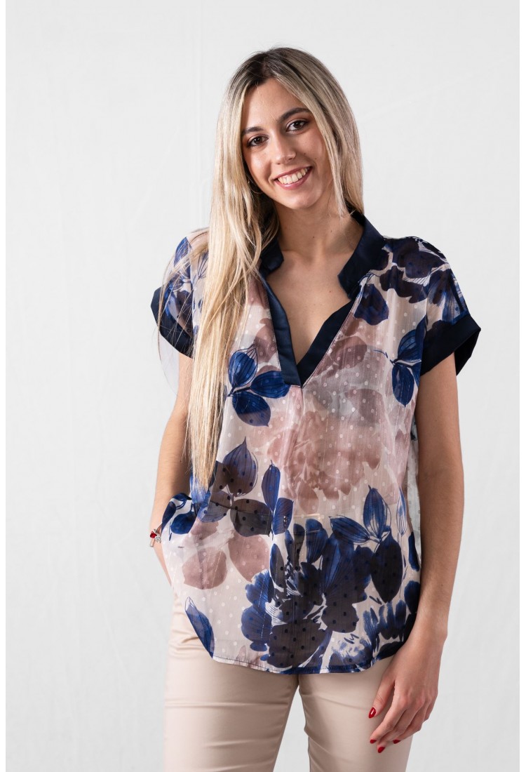 ΜΠΛΟΥΖΑ FLORAL ΜΕ V ΝΤΕΚΟΛΤΕ 881 ΜΠΛΟΥΖΑ FLORAL ΜΕ V ΝΤΕΚΟΛΤΕ 881