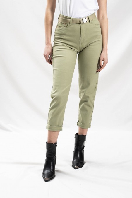 HIGH WAIST JEANS WITH BELT KR001