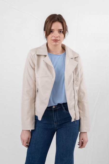 LEATHER JACKET WITH COLLAR GV93