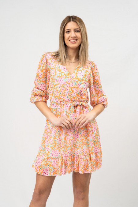FLORAL DRESS WITH RUFFLES 6363
