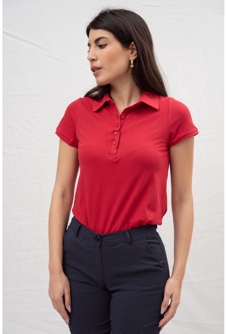 T-SHIRT WITH COLLAR AND BUTTONS 1530