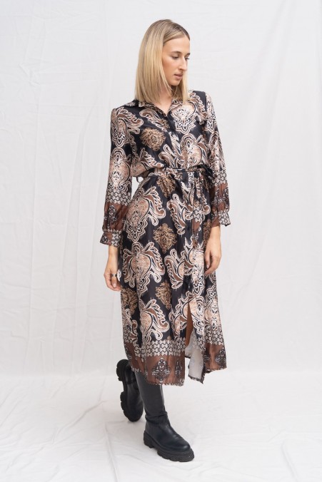 SATIN DRESS WITH BUTTONS 20252 SATIN DRESS WITH BUTTONS 20252