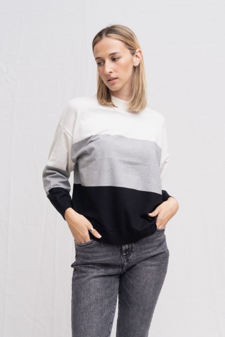 STRIPED SWEATER WITH NECKLINE 1063 STRIPED SWEATER WITH NECKLINE 1063