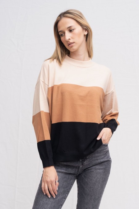 STRIPED SWEATER WITH NECKLINE 1063 STRIPED SWEATER WITH NECKLINE 1063