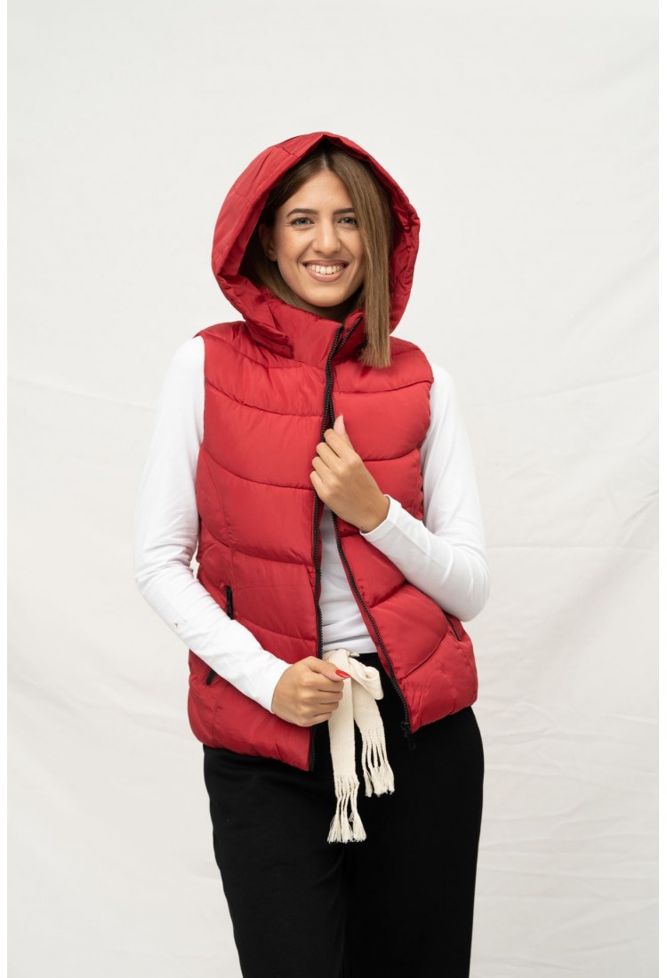 SLEEVELESS JACKET WITH HOOD 88007