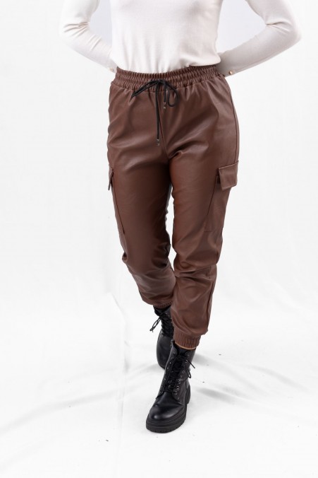 LEATHER CARGO PANTS 3515