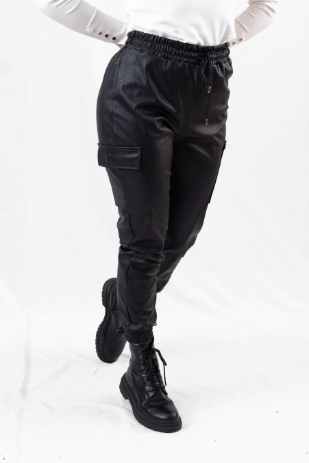 LEATHER CARGO PANTS 3515