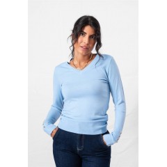 V-NECK SWEATER WITH GOLD THREAD 9010