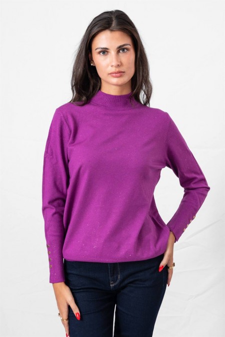 SWEATER WITH NECK AND GOLD THREAD 9016