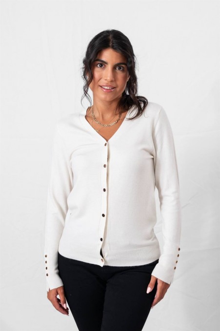 V-NECK JACKET WITH GOLDEN BUTTONS 9018