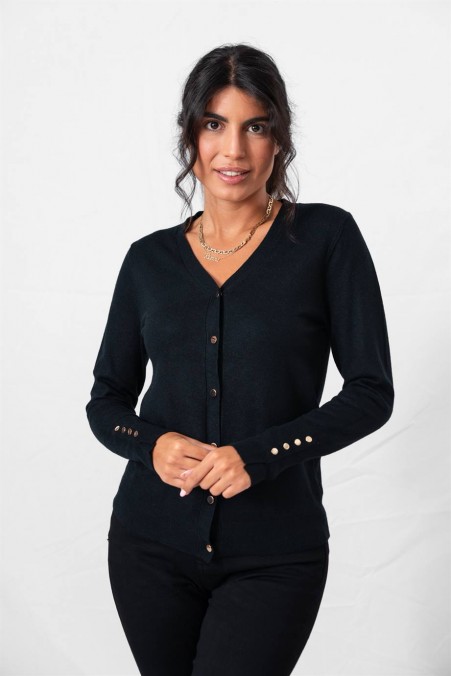 V-NECK JACKET WITH GOLDEN BUTTONS 9018