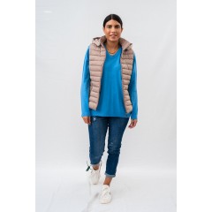 SLEEVELESS JACKET WITH REMOVABLE HOOD 59691