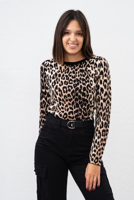 ANIMAL PRINT SWEATER TOP 93588 ANIMAL PRINT SWEATER TOP 93588