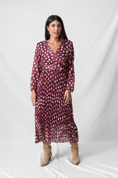 POLKA DOT DRESS WITH GOLD THREAD 11389