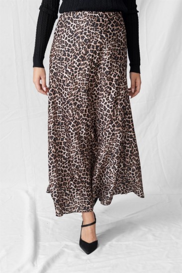 ANIMAL PRINT SATIN SKIRT 23041 ANIMAL PRINT SATIN SKIRT 23041