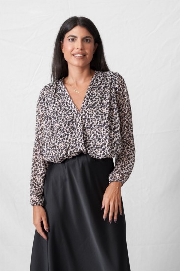 V-NECK BLOUSE WITH GOLDEN THREAD 16025