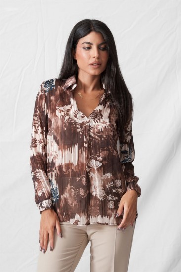 V-NECK BLOUSE WITH GOLDEN THREAD 9617