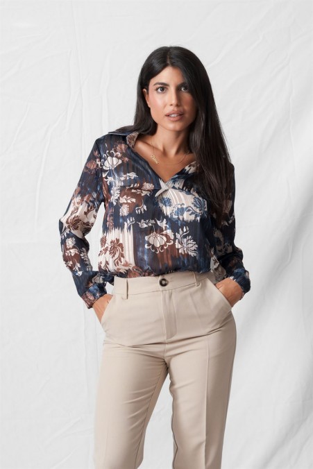 V-NECK BLOUSE WITH GOLDEN THREAD 9617 V-NECK BLOUSE WITH GOLDEN THREAD 9617