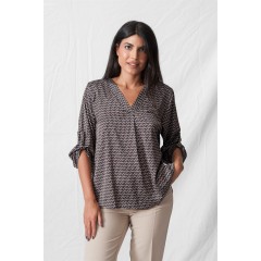 PRINTED SATIN SHIRT 1068