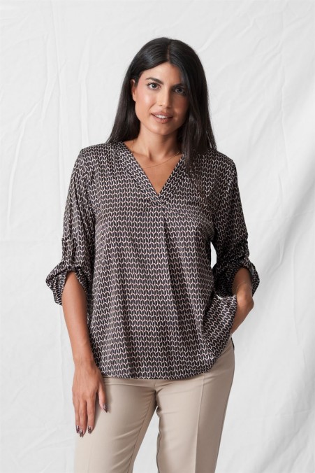 PRINTED SATIN SHIRT 1068 PRINTED SATIN SHIRT 1068