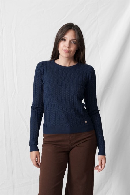 PULLOVER WITH KNITTED PATTERN 63898