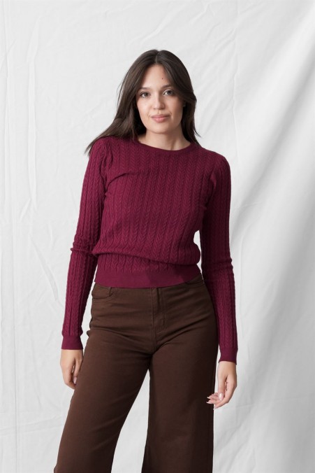 PULLOVER WITH KNITTED PATTERN 63898