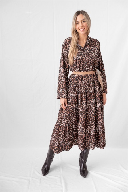 ANIMAL PRINT DRESS WITH BUTTONS 31219