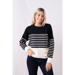 STRIPE SWEATER WITH SIDE BUTTONS 2026