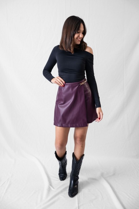 LEATHER SHORT SKIRT 16431