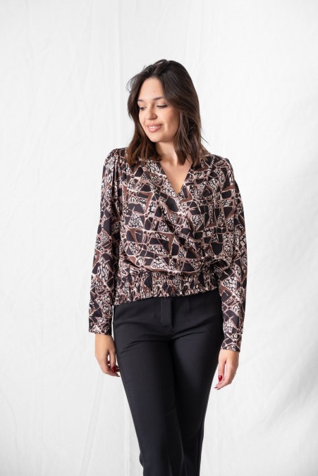 PRINTED CROISE BLOUSE 6597 PRINTED CROISE BLOUSE 6597
