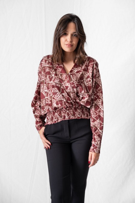 PRINTED CROISE BLOUSE 6597 PRINTED CROISE BLOUSE 6597