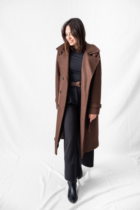 LONG COAT WITH CROSS BUTTON 5468