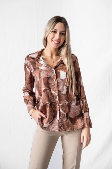PRINTED SATIN SHIRT 102 PRINTED SATIN SHIRT 102