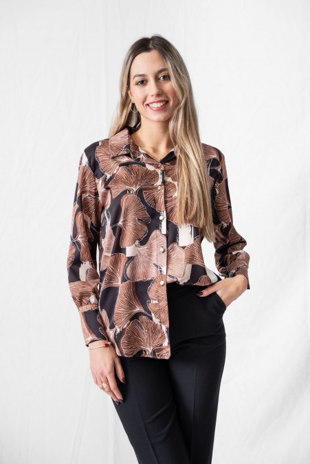 PRINTED SATIN SHIRT 102 PRINTED SATIN SHIRT 102