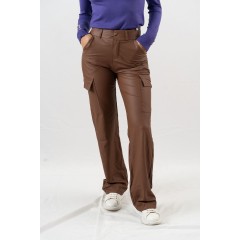 STRAIGHT LINE LEATHER CARGO PANTS 00312