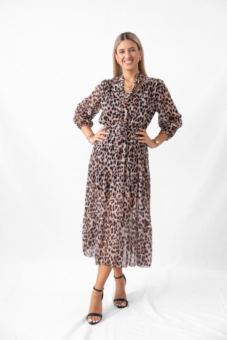 ANIMAL DRESS WITH RUFFLES 13248