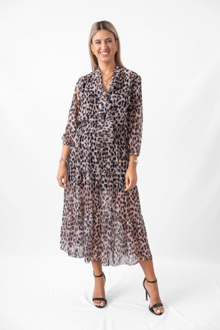 ANIMAL DRESS WITH RUFFLES 13248