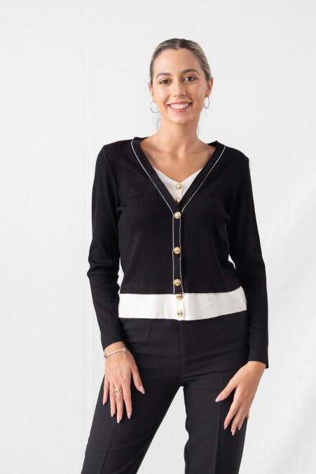 BUTTONED V-NECK BLOUSE 1071 BUTTONED V-NECK BLOUSE 1071
